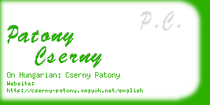 patony cserny business card